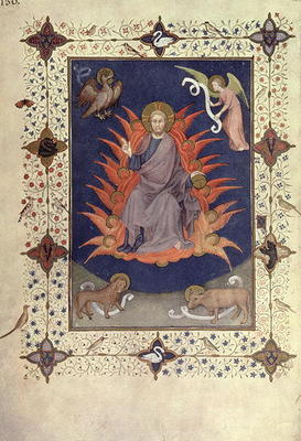 MS 11060-11061 Psalms of Penitence: Christ in Majesty, French, by Jacquemart de Hesdin (fl.1384-1409 de 