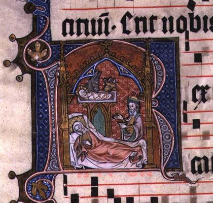 Nativity scene from historiated capital from a French 'Book of Hours', c.1490 (illumination) (see 11 de 