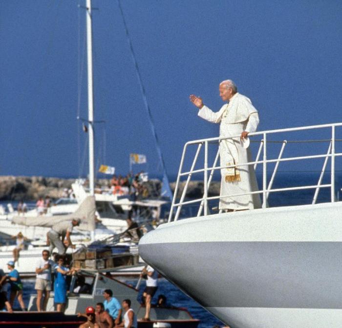 Pope John Paul II during travel in USA de 