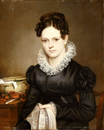 Portrait Of A Lady With A Sewing Basket de 