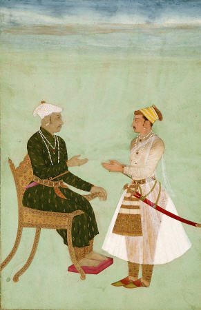Portrait Of Marharja Jai Singh Of Amber (Ruled 1625-1667), Receiving His Son Ram Singh de 