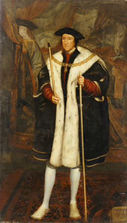 Portrait Of Thomas Howard, Third Duke Of Norfolk (1473-1553), Standing Full Length, Wearing The Orde de 