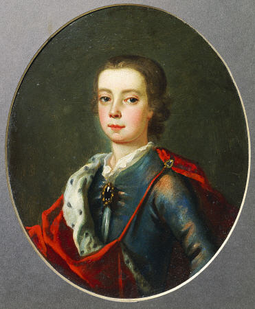 Prince Charles Edward Stuart (1720-1788), Facing Left In Blue Shot Silk Coat, White Lace Collar, Jew de 