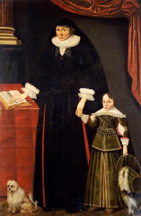 Portrait Of A Lady & A Young Boy, Perhaps Anne Bonham & Her Son, Hugh