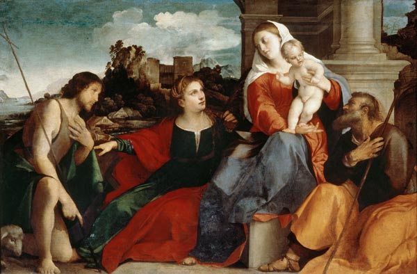 Titien, Vierge a l''Enfant et des saints de 