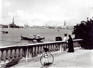 Panoramic view from the Giardini Pubblici (b/w photo)