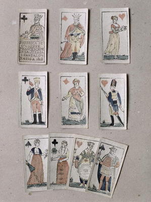 Picture cards, from a pack of playing cards, 18th century de 