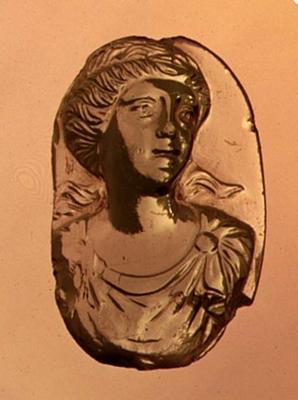Relief of a bust of a woman (aquamarine) de 