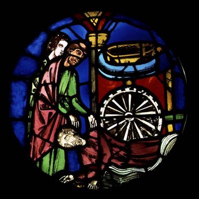 Scene from the Old Testament, 13th century (stained glass) de 