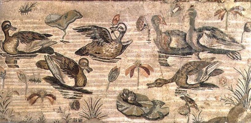 Scene of waterfowl on the Nile from the House of the Faun, Pompeii, 2nd century BC (mosaic) de 