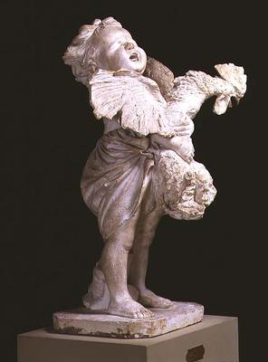 Statue of a child holding a cockerel by Adriano Cecioni (1838-66) (plaster) de 