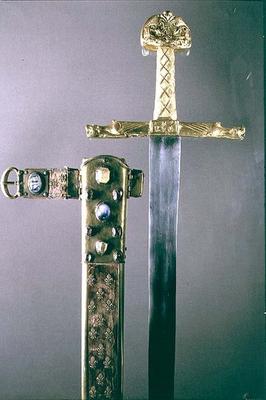 Sword with sheath, said to have belonged to Charlemagne (747-814) (gold set with precious stones) de 