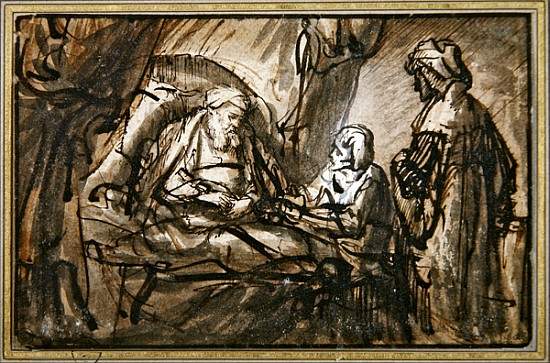 The Benediction of Isaac (pen & ink and wash) de 