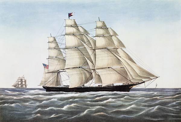 The Clipper Ship Flying Cloud , published by  Currier & Ives de 