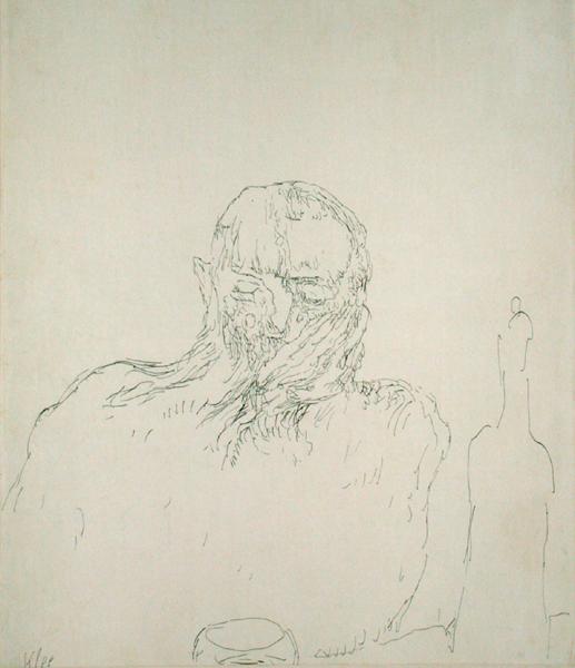 The Drinker, 1909 (no 35) (pen on paper on carboard)  de 