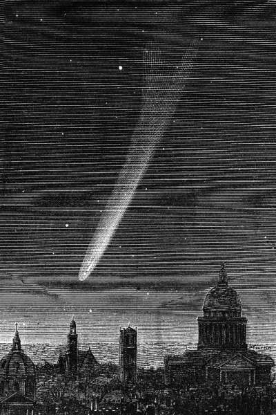 The great comet seen in Paris October 17, 1882, engraving by P. Fouche de 
