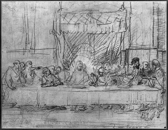 The Last Supper, after the fresco Leonardo da Vinci (1452-1519) c.1635 de 