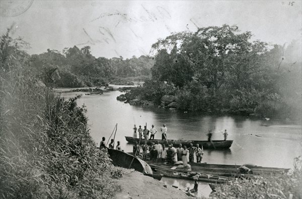 The River Volta on the Gold coast of Ghana, c.1883 (b/w photo)  de 
