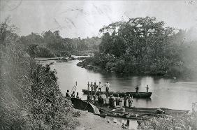 The River Volta on the Gold coast of Ghana, c.1883 (b/w photo) 