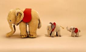 Three Steiff Elephants