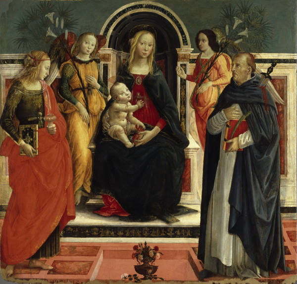 Mary w.Child & Saints / Tuscan Ptg./ C15 de 