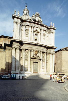 The facade of the church, rebuilt in 1640 by Pietro da Cortona (1596-1669) (photo) de 