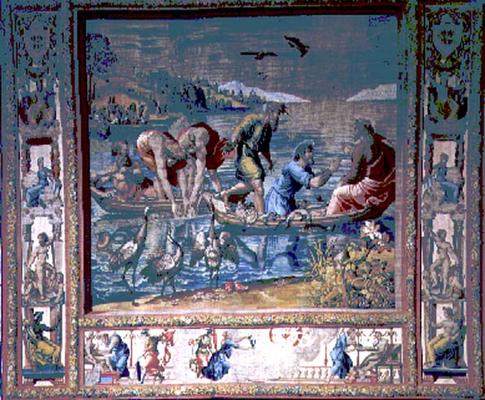 The Miraculous Draught of Fishes, from the Brussels Tapestries, replicas of Raphael's Vatican series de 