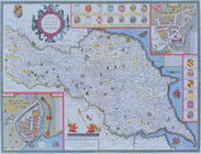 The North and East Ridings of Yorkshire, engraved by Jodocus Hondius (1563-1612) from John Speed's '