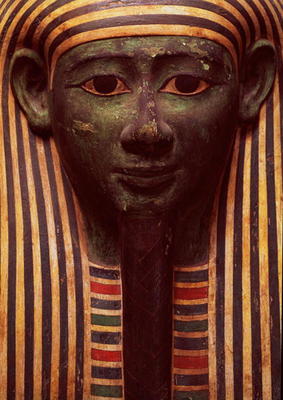 The sarcophagus of Psametik (664-610BC) detail of the face, Egyptian de 
