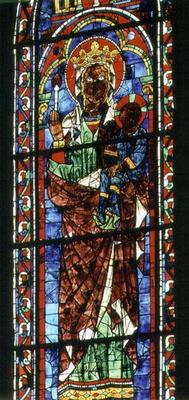 The Virgin carrying the Christ Child, lancet window from the south transept, c.1217-25 (stained glas de 