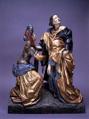 The Virgin Fainting, attributed to Burgos (polychrome wood) de 