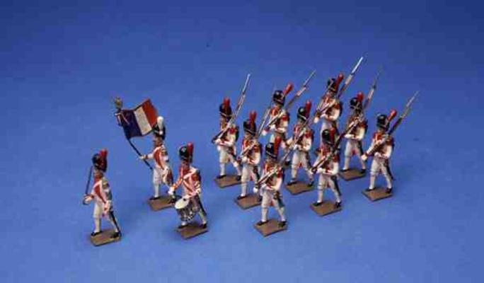 Twelve French Marching Soldiers (painted lead) de 