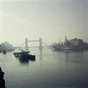 View along the River Thames, looking towards Tower Bridge