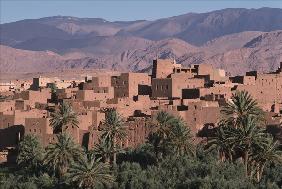 View of a ksar, Todghra valley (photo) 