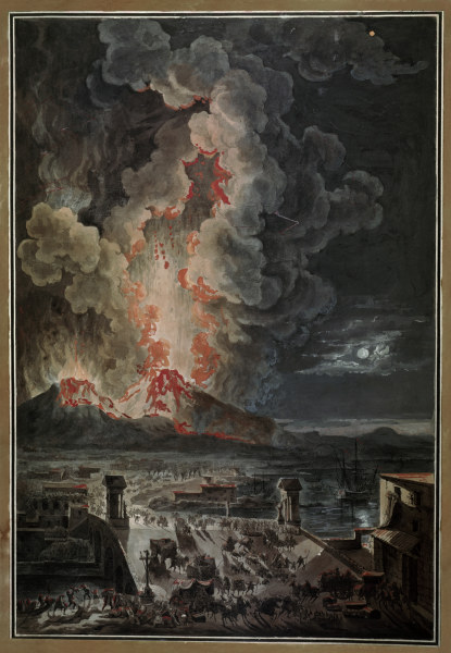 Vesuvius Eruption / Watercolour / 19th c de 