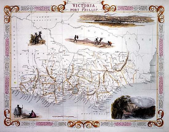 Victoria, Australia, from Illustrated Atlas of the World, pub. Tallis & Co., 1849-53 de 