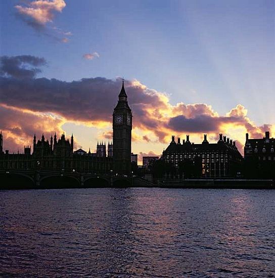 View of Westminster, from the South Bank of the Thames, featuring Big Ben de 