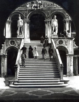 View of the Scala dei Giganti, designed by Antonio Rizzo (1484-1501) with statues of Mars and Neptun de 