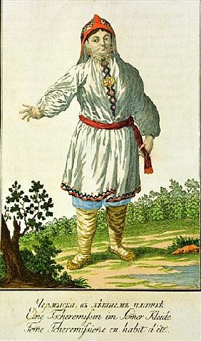 Woman peasant''s summer costume, Cheremes Tribe, Russian, 18th century