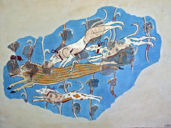 Wandmalerei aus dem jüngeren Palast von Tiryns de 
