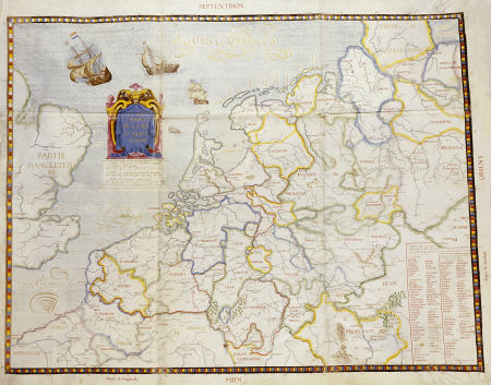 Watercolour Map On Vellum Of Northern Europe By Salomon De Caus, 1624 de 