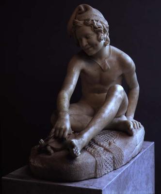 Young Neapolitan fisherboy playing with a tortoise by Francois Rude (1784-1855) (marble) de 