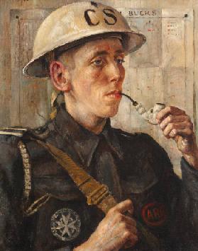 Air Raid Precautions Superintendent McGill, 1942 (oil on board)