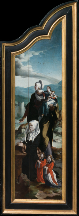 Triptych with the Crucifixion, Saints and Donors de Nordniederländischer Meister um 1530