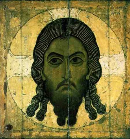 The Holy Face (tempera & gold on panel) de Novgorod School