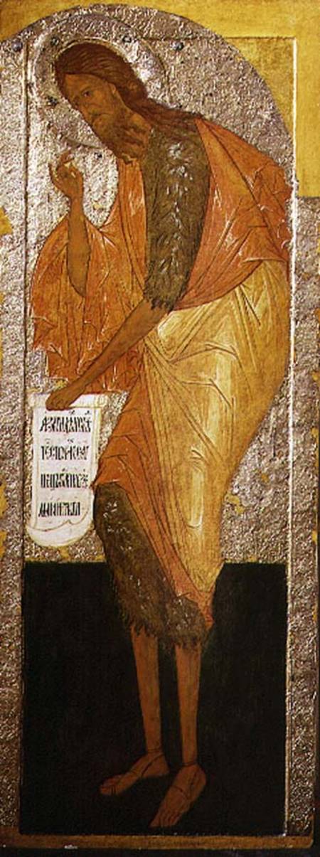 St. John the Forerunner, Russian icon from an iconostasis in the Antoniev Monastery de Novgorod School