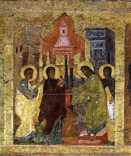 The Presentation in the Temple, Russian icon from the iconostasis in the Cathedral of St. Sophia de Novgorod School