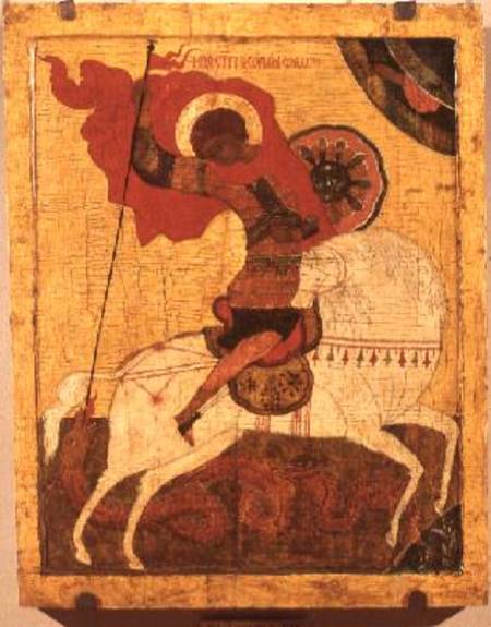 St.George and the Dragon: Icon de Novgorod School