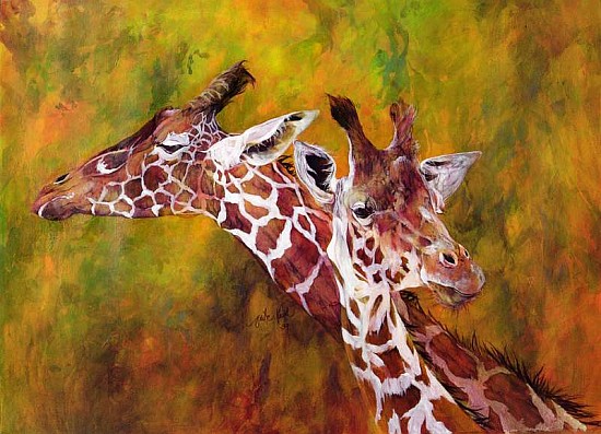 Giraffe, 1997 (acrylic and pencil crayon on paper)  de Odile  Kidd