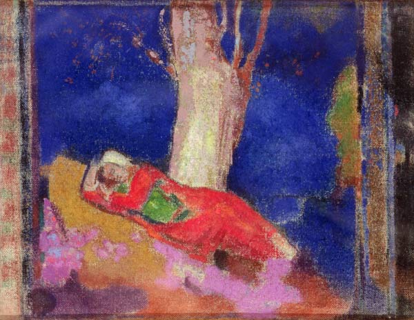 Woman Sleeping under a Tree de Odilon Redon